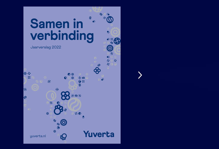 Voorzijde van het digitale jaarverslag (2022) van Yuverta