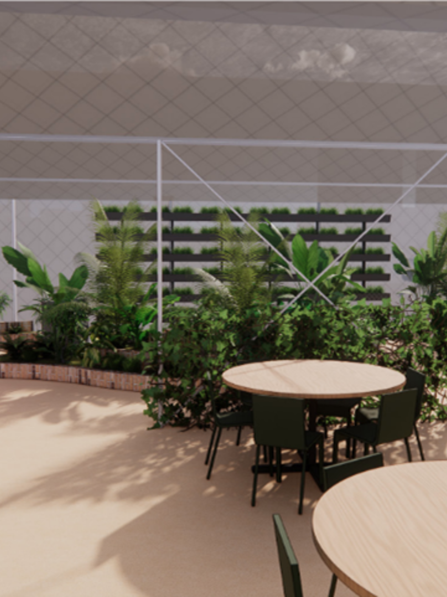 Meisje zittend op een bank voor kluisjes