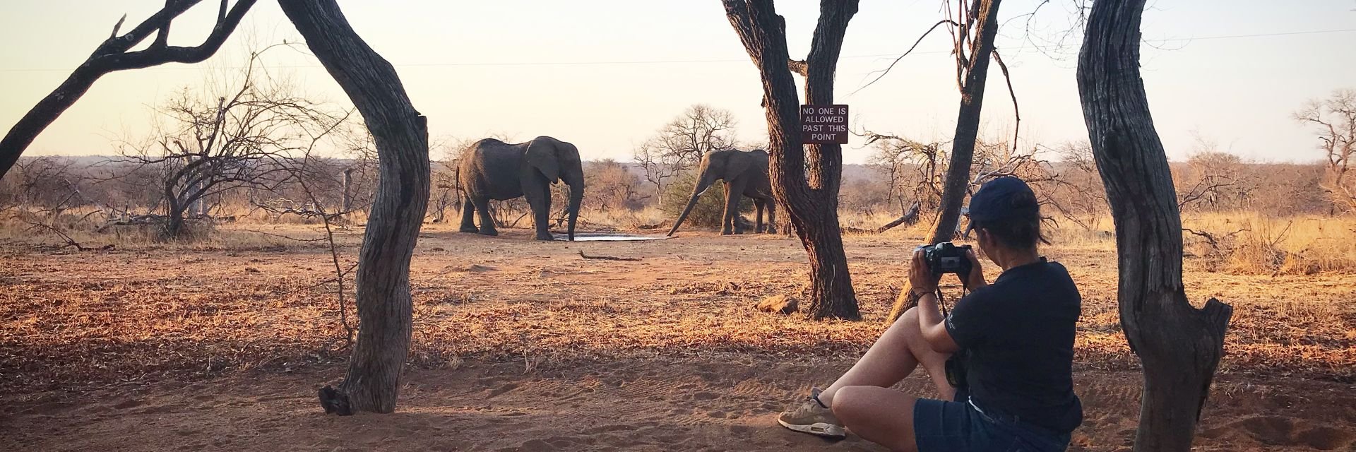 Vrouw maakt fotos in Zuid Afrika