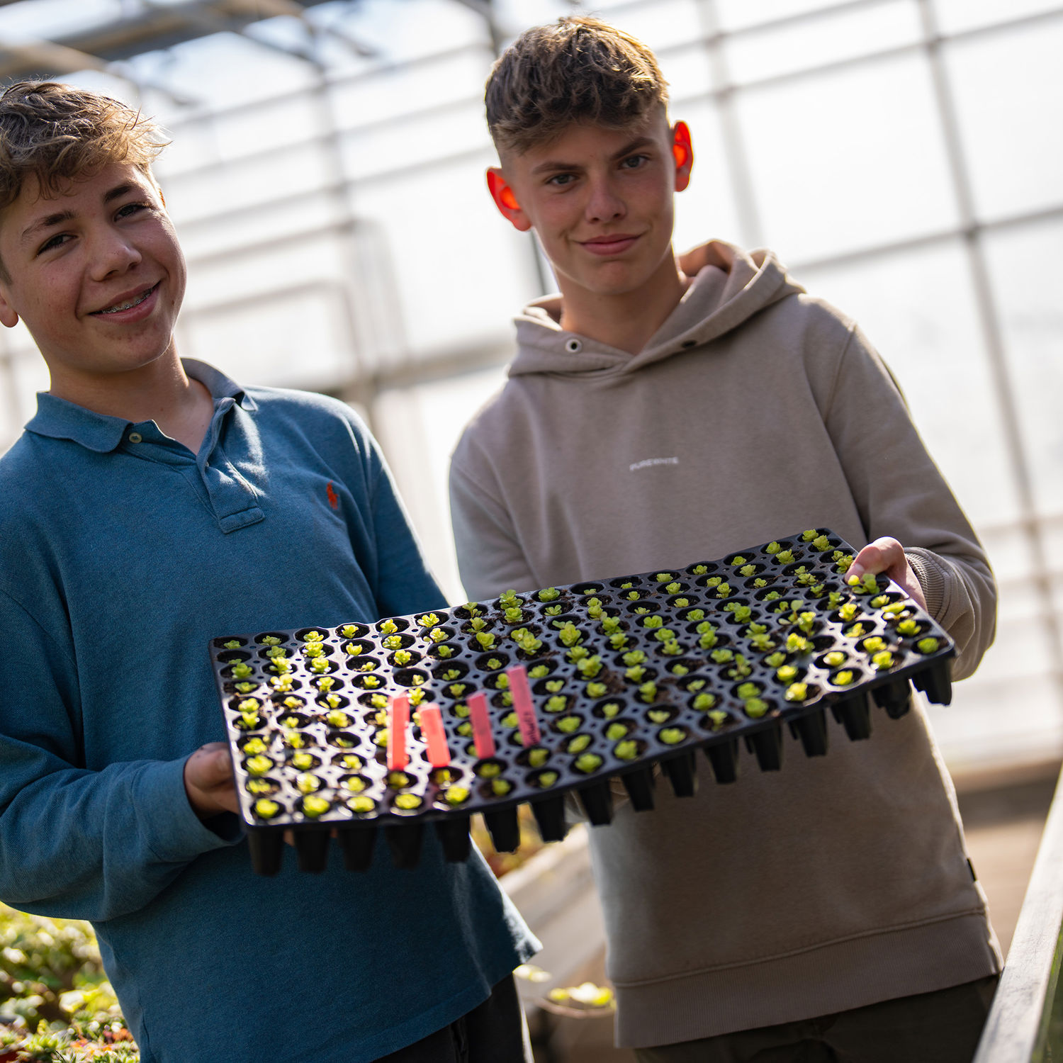 Onze vakdocent Duncan buiten bij een groep eenden